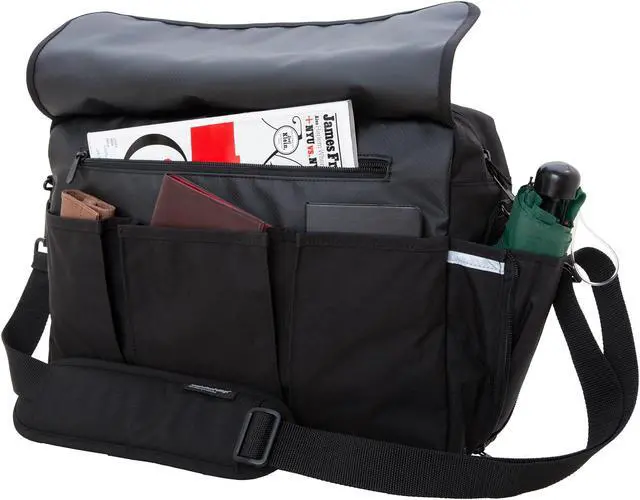 Alt view image 5 of 7 - Manhattan Portage Webb Convertible Laptop Briefcase, 15 inches Laptop Briefcase, 15" Laptop Messenger Bag with adjustable straps, 15" Laptop Briefcase, Laptop Briefcase bag for 15 " Laptop, Black.