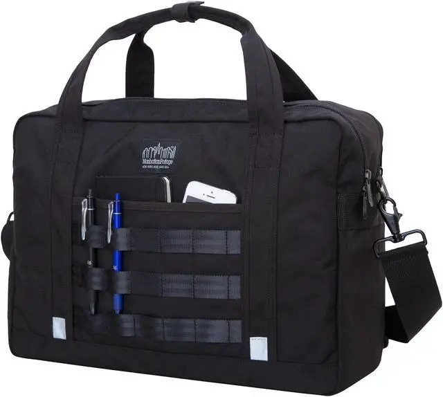 Alt view image 3 of 7 - Manhattan Portage Yorkville Laptop Briefcase, 15"-17" Laptop Briefcase bag with Adjustable Strap, Laptop Briefcase Bag, 17" Laptop Briefcase, Laptop Messenger Briefcase, Black