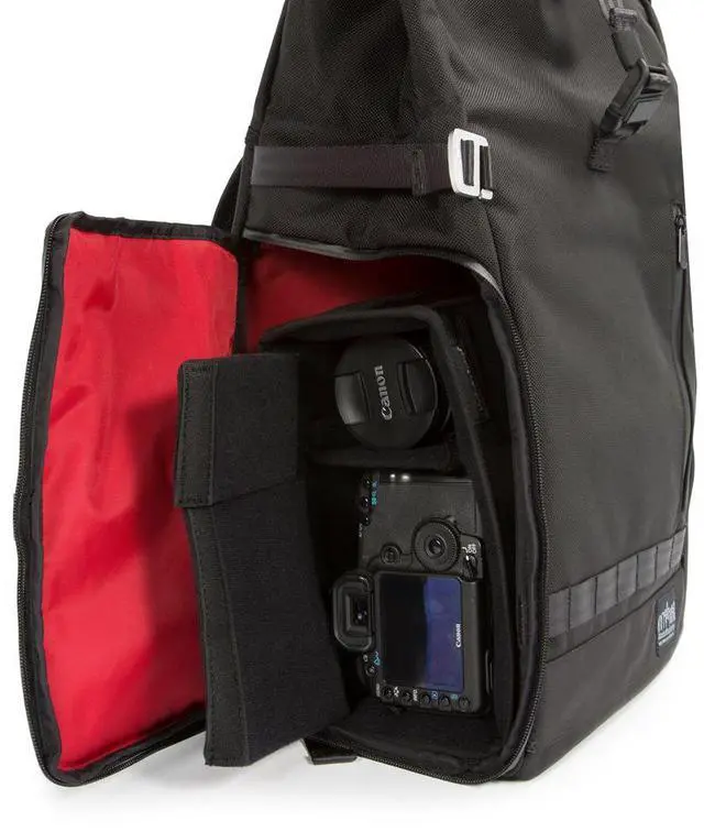 Alt view image 4 of 7 - Manhattan Portage Focus Camera Bag, Camera Backpack with Roll Top Design, Camera Bag with Removable 15" Laptop Sleeve, Black