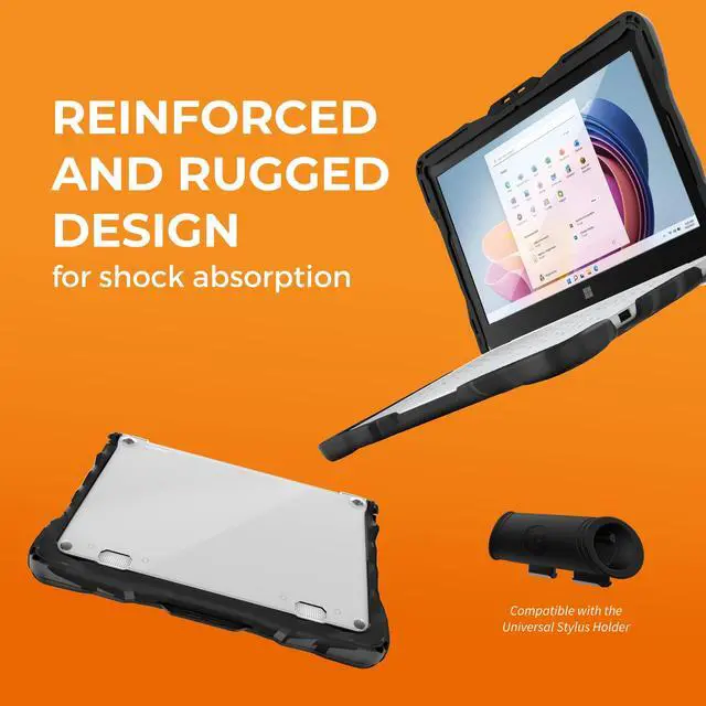 Alt view image 3 of 5 - Gumdrop DropTech Case Fits Microsoft Surface Laptop SE (Clamshell). Designed for Kids, K-12 Students, Teachers, Classrooms, and School Use  Drop Tested, Rugged, Reliable Device Protection  Black