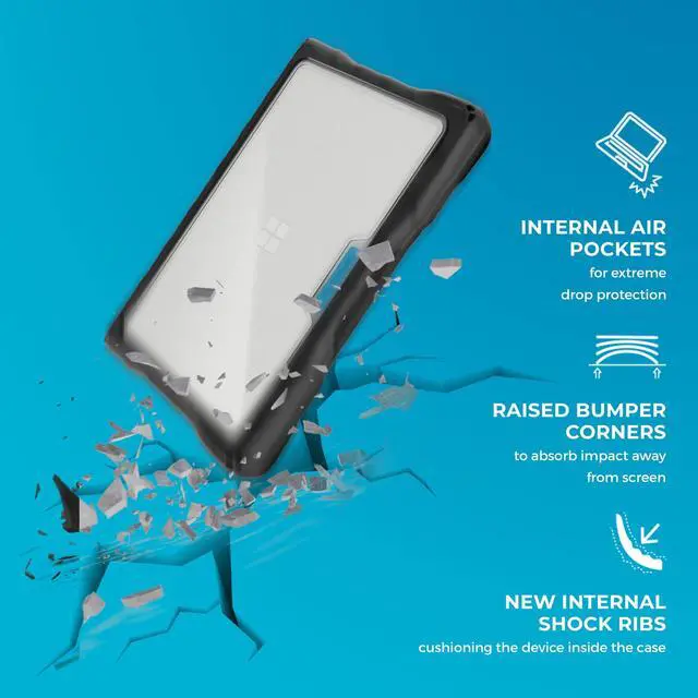 Alt view image 4 of 5 - Gumdrop DropTech Case Fits Microsoft Surface Laptop SE (Clamshell). Designed for Kids, K-12 Students, Teachers, Classrooms, and School Use  Drop Tested, Rugged, Reliable Device Protection  Black