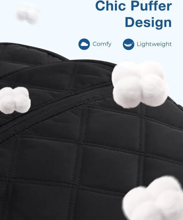 Alt view image 4 of 5 - BAGSMART Travel Laptop Backpack, College Backpack for Women, Quilted Small Computer Bookbag, Water-Resistant 15.6 Inch Laptop Casual Bag, Beige