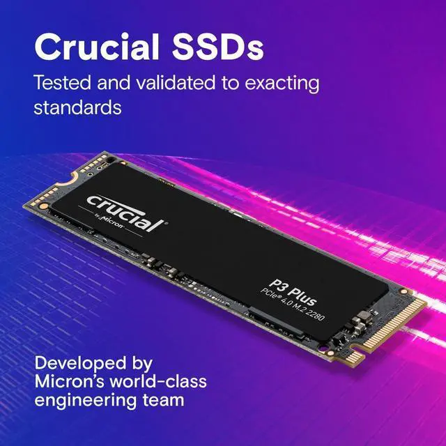 Alt view image 5 of 5 - Crucial P3 Plus 4TB PCIe Gen4 3D NAND NVMe M.2 SSD, up to 5000MB/s - CT4000P3PSSD8