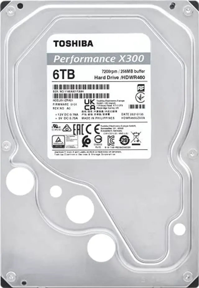 Alt view image 5 of 5 - Toshiba X300 6TB Performance & Gaming 3.5-Inch Internal Hard Drive - CMR SATA 6 GB/s 7200 RPM 256 MB Cache - HDWR460XZSTA