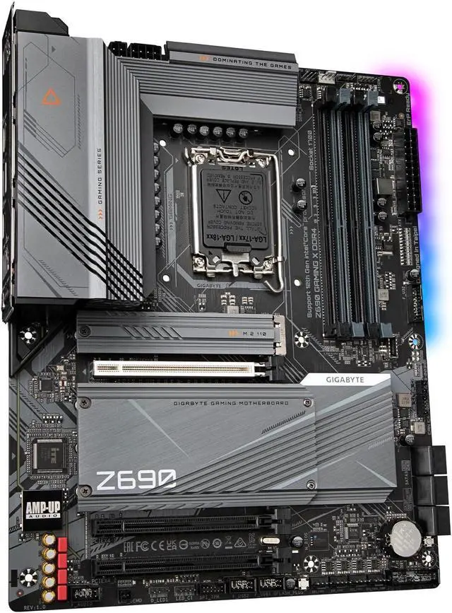 Alt view image 3 of 5 - GIGABYTE Z690 Gaming X DDR4 (LGA 1700/ Intel Z690/ ATX/ DDR4/ Quad M.2/ PCIe 5.0/ USB 3.2 Gen2X2 Type-C/ 2.5GbE LAN/Gaming Motherboard)