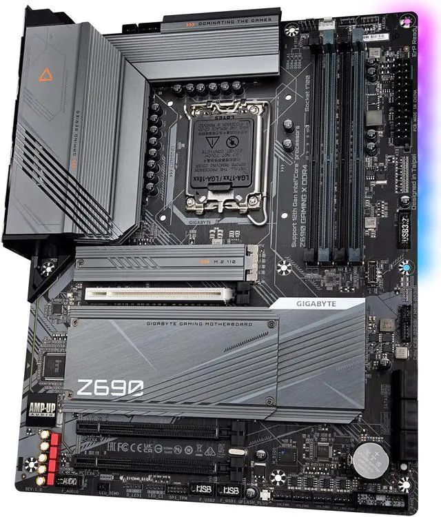 Alt view image 4 of 5 - GIGABYTE Z690 Gaming X DDR4 (LGA 1700/ Intel Z690/ ATX/ DDR4/ Quad M.2/ PCIe 5.0/ USB 3.2 Gen2X2 Type-C/ 2.5GbE LAN/Gaming Motherboard)