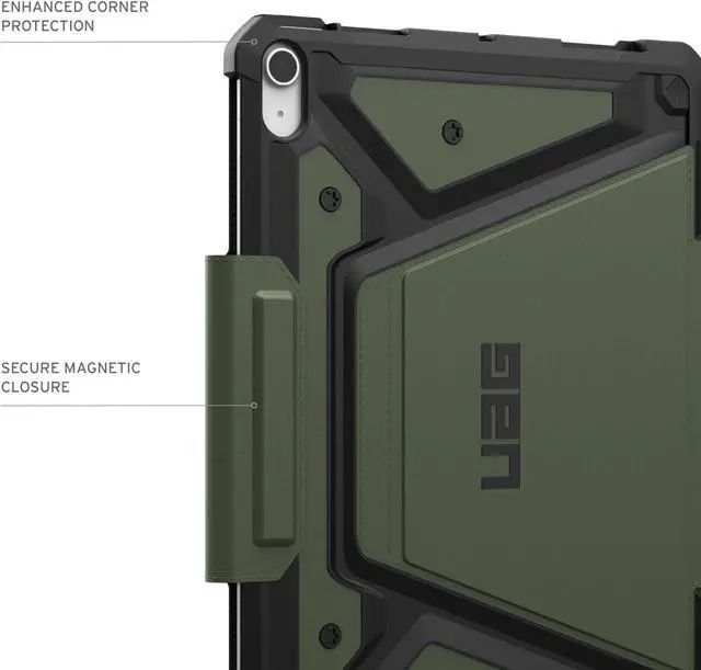 Alt view image 5 of 5 - URBAN ARMOR GEAR UAG Designed for iPad Air 11" Case (6th/7th Gen 2024-2025) M3 A3266 A3267 - Rugged Auto Sleep/Wake Folio Cover with Pencil Holder & Multi-Angle Adjustable Stand, Metropolis SE Olive