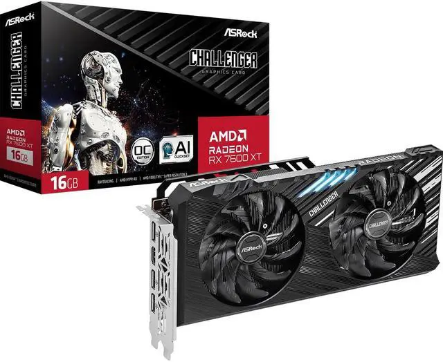 ASRock AMD Radeon RX 7600 XT Challenger 16GB OC GDDR6 DisplayPort