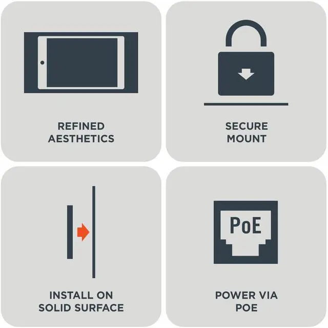 Alt view image 3 of 5 - iPort 70808 Surface Mount System iPad Wall Mount - Slim & Secure iPad 10.2" (9th, 8th, 7th Gen) Enclosure | Built-in PoE Charging | Aluminum Flush Wall Dock for Smart Home & Commercial Use - Black