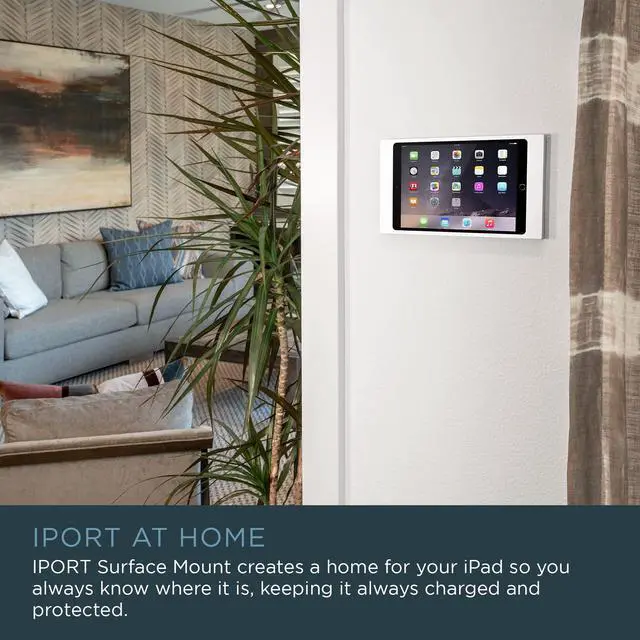 Alt view image 5 of 5 - iPort 70808 Surface Mount System iPad Wall Mount - Slim & Secure iPad 10.2" (9th, 8th, 7th Gen) Enclosure | Built-in PoE Charging | Aluminum Flush Wall Dock for Smart Home & Commercial Use - Black