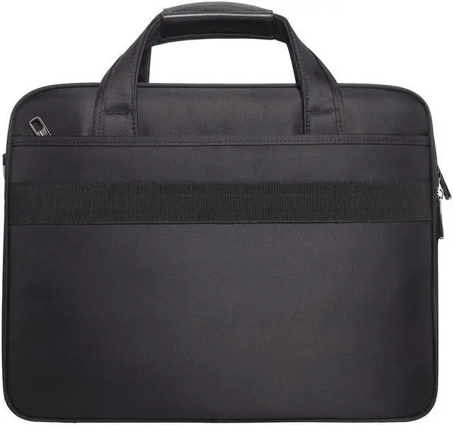 Alt view image 3 of 5 - YAJIE Men's X-Large Black Canvas Tote Laptop Bag, 19 Inch, Work Briefcase with Laptop Compartment, Water-Repellent, Limited