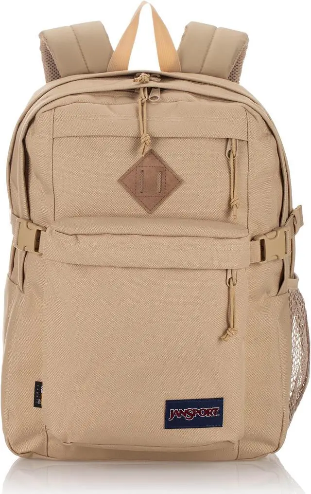 Main image of JanSport Main Campus FX Backpack - Travel or Work Bag w 15-Inch Laptop Pack with Leather Trim, Travertine