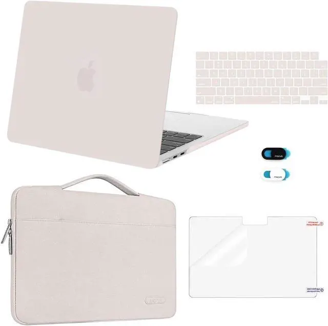 Main image of MOSISO Compatible with MacBook Air 13 inch Case 2025 2024 2023 2022 M4 A3240 M3 A3113 M2 A2681, Hard Shell&Sleeve Bag&Keyboard Skin&Webcam Cover&Screen Film for MacBook Air 13.6 inch, Stone Gray