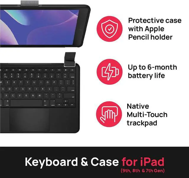 Alt view image 2 of 5 - Brydge 10.2 MAX+, Wireless iPad Keyboard Case with Trackpad for iPad 9th, 8th & 7th Generation, Multi-Touch, MIL-STD-810G 4-Foot Drop Protection, Durable Polycarbonate/Rubber