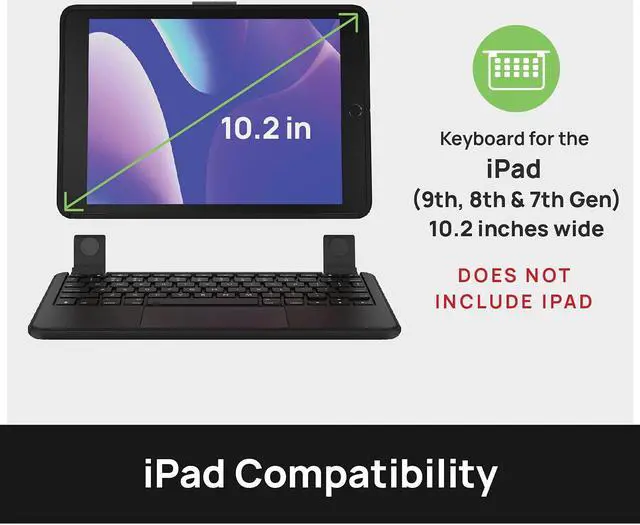 Alt view image 3 of 5 - Brydge 10.2 MAX+, Wireless iPad Keyboard Case with Trackpad for iPad 9th, 8th & 7th Generation, Multi-Touch, MIL-STD-810G 4-Foot Drop Protection, Durable Polycarbonate/Rubber