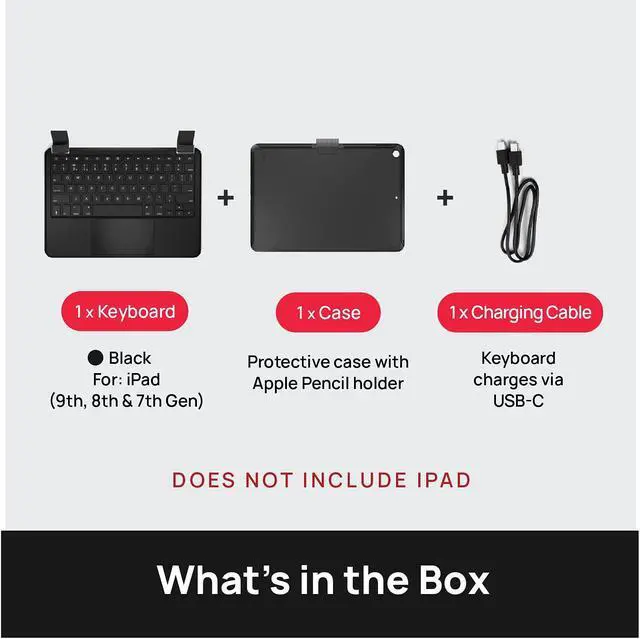 Alt view image 5 of 5 - Brydge 10.2 MAX+, Wireless iPad Keyboard Case with Trackpad for iPad 9th, 8th & 7th Generation, Multi-Touch, MIL-STD-810G 4-Foot Drop Protection, Durable Polycarbonate/Rubber