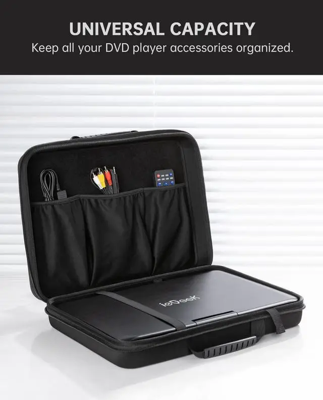 Alt view image 2 of 5 - ieGeek Carrying Travel Case for 14.1-17.5 inch Portable DVD Player, EVA Hard Shell Travel Laptop Sleeve Bag, Black