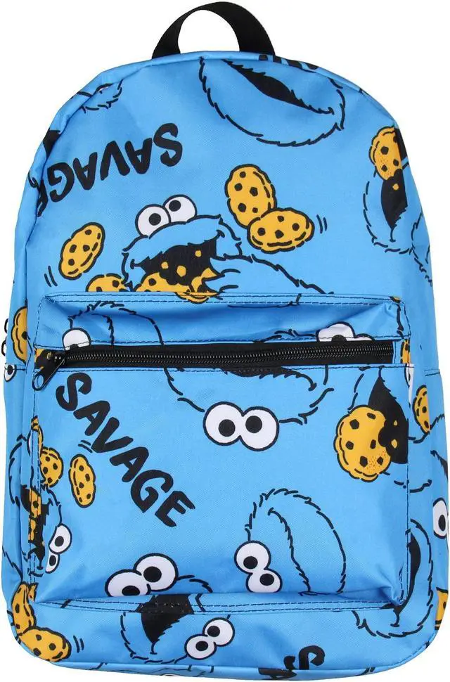Alt view image 2 of 4 - Bioworld Sesame Street Backpack Cookie Monster Savage Laptop School Travel Backpack