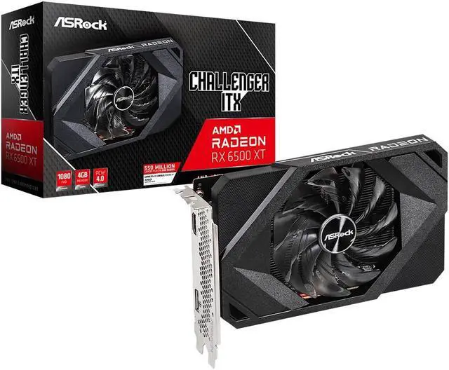 Main image of ASRock RX6500XT CLI 4G AMD Radeon RX 6500 XT Challenger ITX 4GB Graphics Card