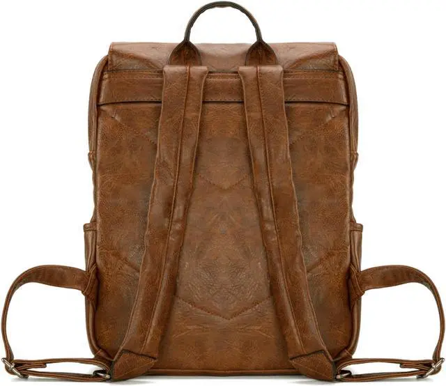Alt view image 4 of 5 - Montana West x Wrangler Brown Leather Laptop Backpack Purse Women and Men Unisex Fashion Backpack