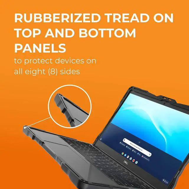 Alt view image 3 of 5 - Gumdrop DropTech Laptop Case Fits Dell Latitude 3330 (Clamshell) Designed for Kids, K-12 Students, Teachers, and Classrooms  Durable, Rugged, Shockproof Bumpers for Reliable Device Protection  Black