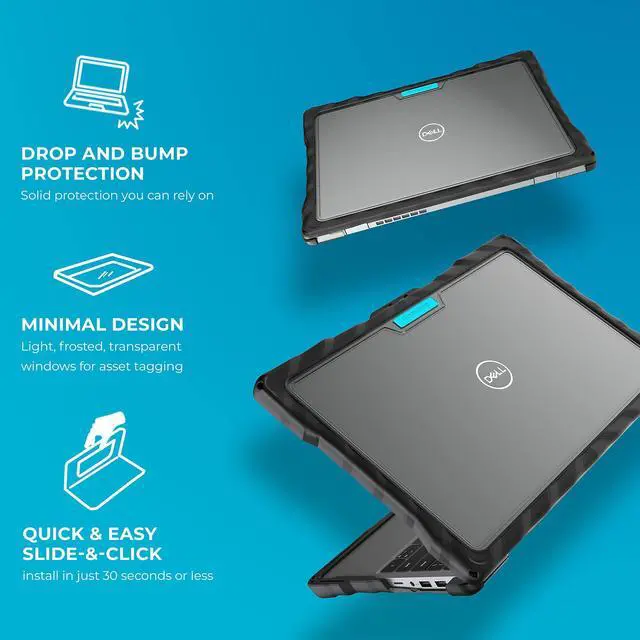 Alt view image 5 of 5 - Gumdrop DropTech Laptop Case Fits Dell Latitude 3330 (Clamshell) Designed for Kids, K-12 Students, Teachers, and Classrooms  Durable, Rugged, Shockproof Bumpers for Reliable Device Protection  Black