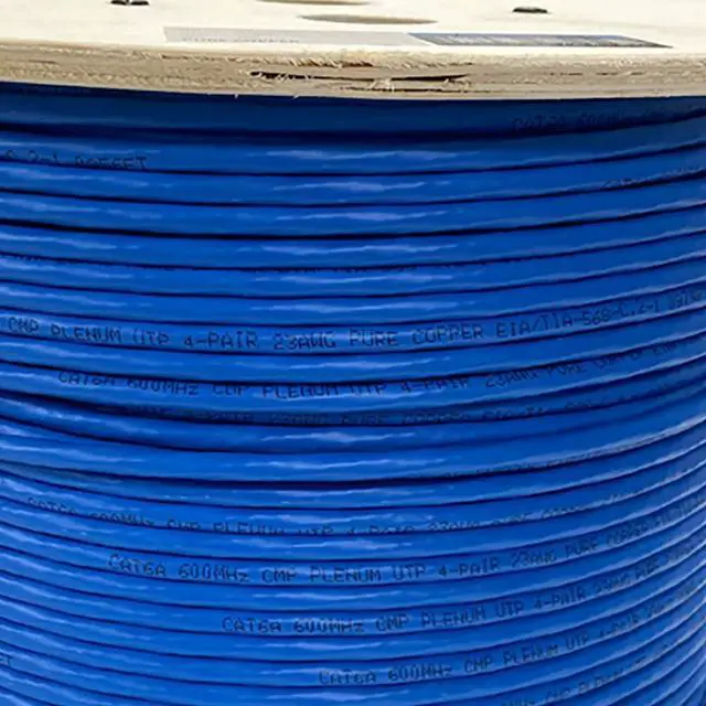 Alt view image 4 of 5 - TSCables | Cat6A Plenum (CMP) 1000ft, 750Mhz, PoE++ (4PPoE) | 100% Solid Bare Copper | 23AWG Unshielded Twisted Pairs (UTP), Available in 7 Colors for Easy Identification (Blue, 1000ft)