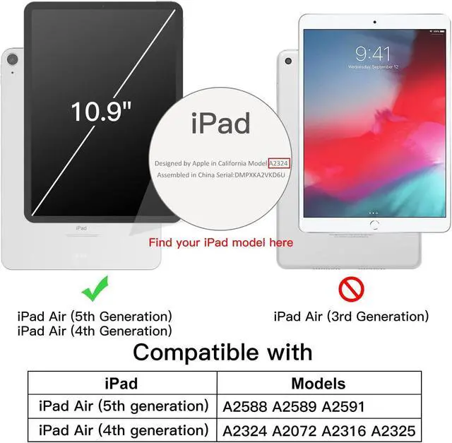Alt view image 2 of 5 - JETech iPad Air 5/4(2022/2020 5th/4th Generation) Rotating Case with Pencil Holder and Privacy Screen Protector Bundle