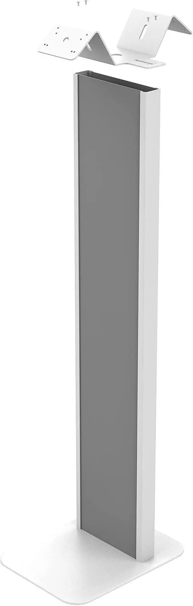 Alt view image 3 of 5 - Floor Stand Kiosk - CTA Premium Floor Stand Kiosk with Graphic Slots and Dual VESA Plates for Kitting - Compatible with CTA's Enclosures & Other VESA-Mount Device Holder (ADD-PARAFWV2) - White