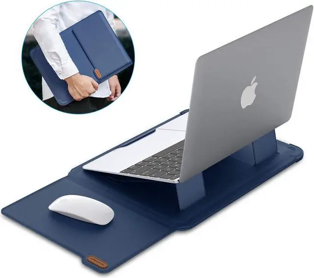 Alt view image 2 of 5 - Nillkin 14 inch Laptop Sleeve Case Laptop Stand Adjustable,Computer Shock Resistant Bag with Mouse Pad for 13" MacBook Pro and MacBook Air M4(2025),XPS 13,Surface Book 13.5",12.9" New iPad Pro,Blue