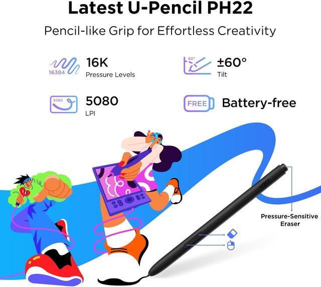 Alt view image 5 of 5 - UGEE 15.4 inch Drawing Tablet with Screen143% sRGB UE16 Computer Graphics Tablet with Full-Laminated Screen 8+1 Hot Keys 16K Level Pressure Battery-Free StylusDrawing Pad for PC/Windows/Mac/Android