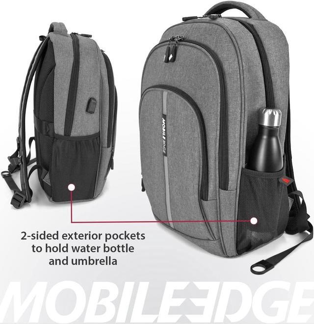 Alt view image 2 of 5 - Mobile Edge Commuter Laptop Backpack for Men and Women, 16 Inch Computer Bag for Travel, Work, Commuting, with USB Charging Port, Lightweight, Gray, MEBPC2