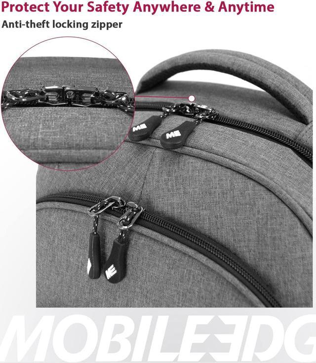 Alt view image 4 of 5 - Mobile Edge Commuter Laptop Backpack for Men and Women, 16 Inch Computer Bag for Travel, Work, Commuting, with USB Charging Port, Lightweight, Gray, MEBPC2