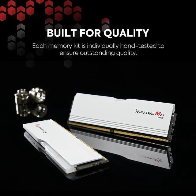 Alt view image 5 of 5 - G.SKILL Ripjaws M5 RGB Series (Intel XMP 3.0) DDR5 RAM 64GB (2x32GB) 6400MT/s CL32-39-39-102 1.40V Desktop Computer Memory UDIMM - Matte White (F5-6400J3239G32GX2-RM5RW)
