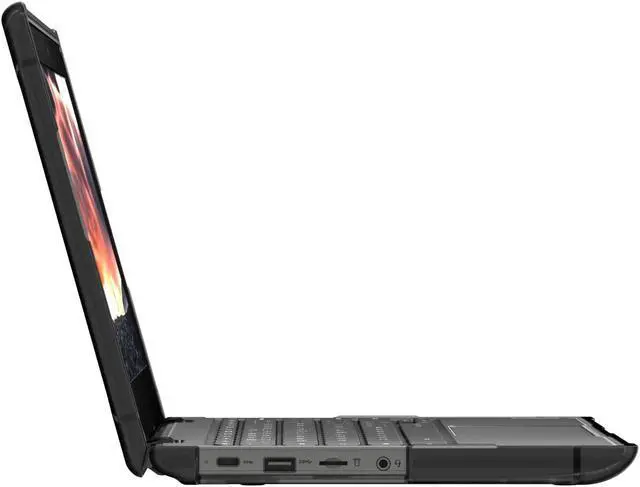 Alt view image 4 of 5 - URBAN ARMOR GEAR UAG Designed for Lenovo 100e Chromebook (2nd Gen, MKT) & (2nd Gen, AST) Case, 11.6" Laptop for Education - Heavy Duty, Rugged Lightweight Drop Protective Cover, Plyo Transparent Ash