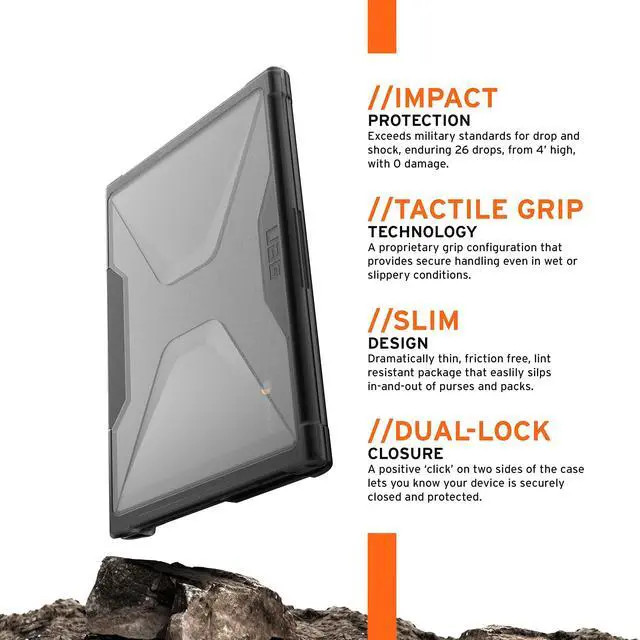 Alt view image 2 of 5 - URBAN ARMOR GEAR UAG Designed for Lenovo 100e Chromebook (2nd Gen, MKT) & (2nd Gen, AST) Case, 11.6" Laptop for Education - Heavy Duty, Rugged Lightweight Drop Protective Cover, Plyo Transparent Ash