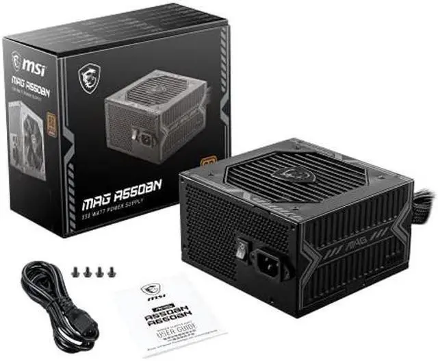 Alt view image 2 of 5 - MSI MAG A550BN Gaming Power Supply - 80 Plus Bronze Certified 550W - Compact Size - ATX PSU