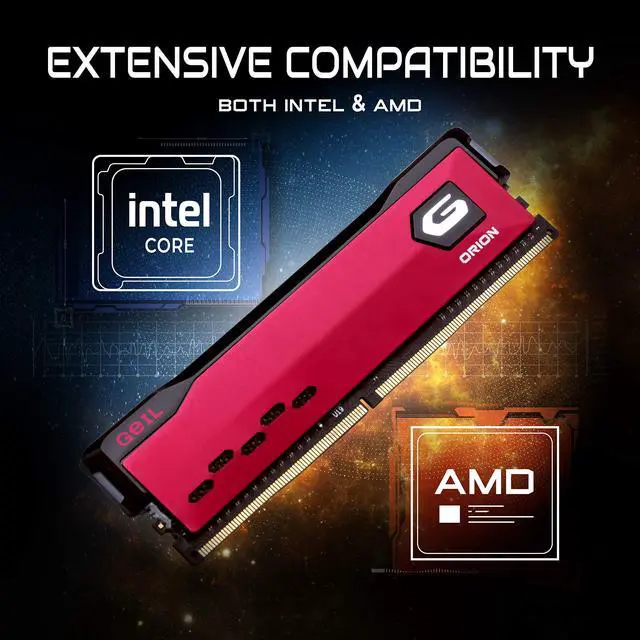 Alt view image 5 of 5 - GeIL Orion DDR4 RAM, 16GB (8GBx2) 3200MHz 1.35V XMP2.0, Intel/AMD Compatible, Long DIMM High Speed Desktop Memory, Hardcore Immersive Gaming/Multimedia Content Creation/Quality Live Streaming
