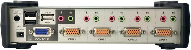 Alt view image 5 of 5 - ATEN 4-Port USB 2.0 KVMP Switch with Audio Support and Cables CS1734B (Silver)
