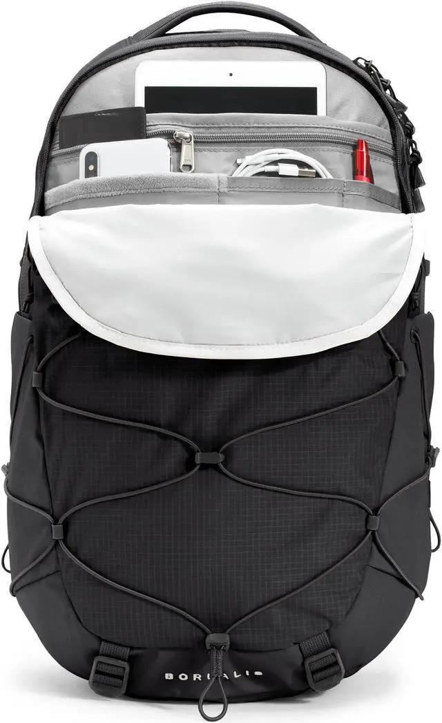 Alt view image 4 of 5 - THE NORTH FACE Women's Borealis Commuter Laptop Backpack | Everyday Travel Bag with 16" Laptop Sleeve, Women-Specific Fit, Reflective Details, TNF Black/TNF White-NPF, One Size