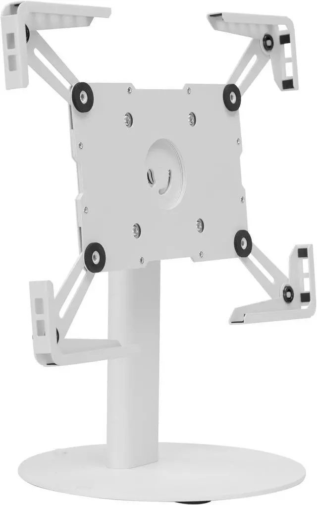 Alt view image 2 of 5 - Mount-It! Universal Tablet Stand with Tilt, Anti-Theft Retail iPad POS Kiosk Stand, Fits Tablets from 9.7" to 13" Screen Size, 90° Rotation for Portrait and Horizontal Viewing, Durable Steel, White