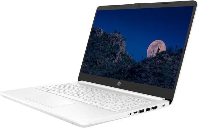 Alt view image 3 of 5 - HP 14 HD Laptop, 2023 Newest Upgrade, Intel Intel Celeron N4120(4-core), 16GB RAM, 576GB(64GB SSD+512GB Card), Webcam, Bluetooth, USB-C, White, Windows 11, School and Business Ready, ROKC HDMI Cable