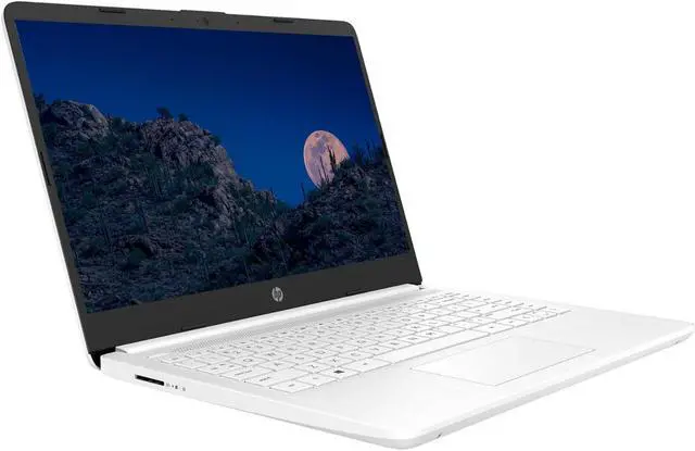 Alt view image 2 of 5 - HP 14 HD Laptop, 2023 Newest Upgrade, Intel Intel Celeron N4120(4-core), 16GB RAM, 576GB(64GB SSD+512GB Card), Webcam, Bluetooth, USB-C, White, Windows 11, School and Business Ready, ROKC HDMI Cable