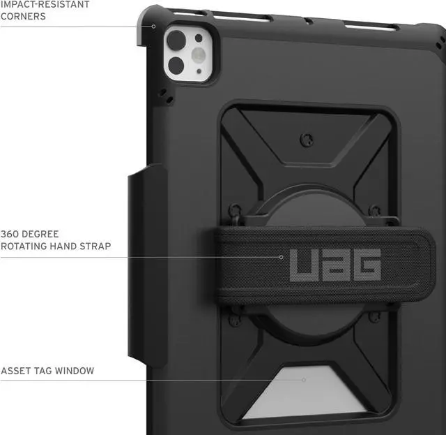 Alt view image 5 of 5 - URBAN ARMOR GEAR UAG Designed for iPad Pro 11" Case (5th Gen, 2024, M4) A2836, A2837, A3006 Rugged Military Grade Dropproof Folio Cover with Pencil Holder & 360 Rotating Hand Strap, Metropolis Black