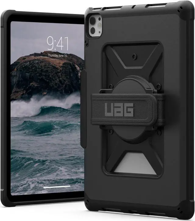 Main image of URBAN ARMOR GEAR UAG Designed for iPad Pro 11" Case (5th Gen, 2024, M4) A2836, A2837, A3006 Rugged Military Grade Dropproof Folio Cover with Pencil Holder & 360 Rotating Hand Strap, Metropolis Black