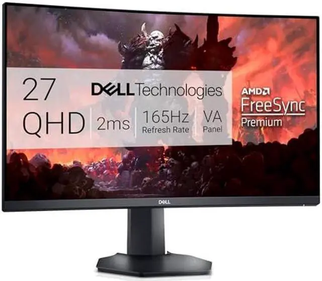 Main image of Dell S2722DGM Curved Gaming Monitor - 27-inch QHD (2560 x 1440) 1500R Curved Display, 165Hz Refresh Rate (DisplayPort), HDMI/DisplayPort Connectivity, Height/Tilt Adjustability - Black