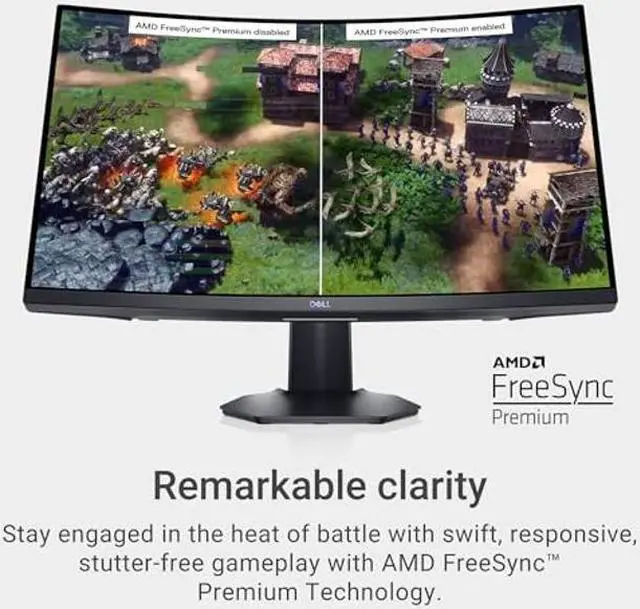 Alt view image 3 of 5 - Dell S2722DGM Curved Gaming Monitor - 27-inch QHD (2560 x 1440) 1500R Curved Display, 165Hz Refresh Rate (DisplayPort), HDMI/DisplayPort Connectivity, Height/Tilt Adjustability - Black