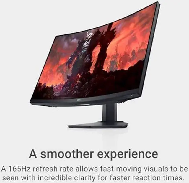 Alt view image 2 of 5 - Dell S2722DGM Curved Gaming Monitor - 27-inch QHD (2560 x 1440) 1500R Curved Display, 165Hz Refresh Rate (DisplayPort), HDMI/DisplayPort Connectivity, Height/Tilt Adjustability - Black