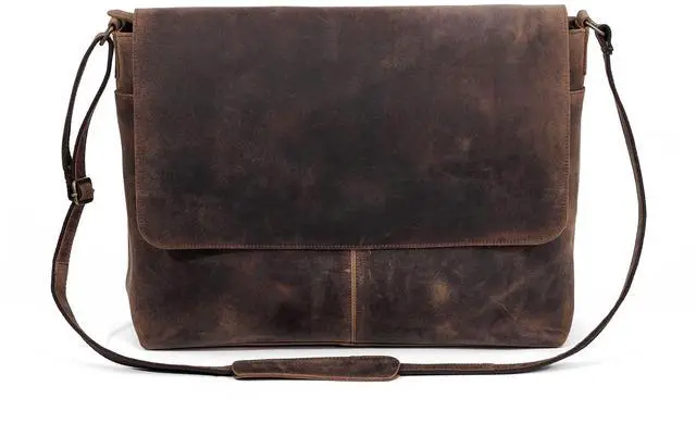 Alt view image 4 of 5 - Leather messenger bag 16 inch satchel laptop bag briefcase for men and women best handmade buffalo leather office computer bag (16 Inches)