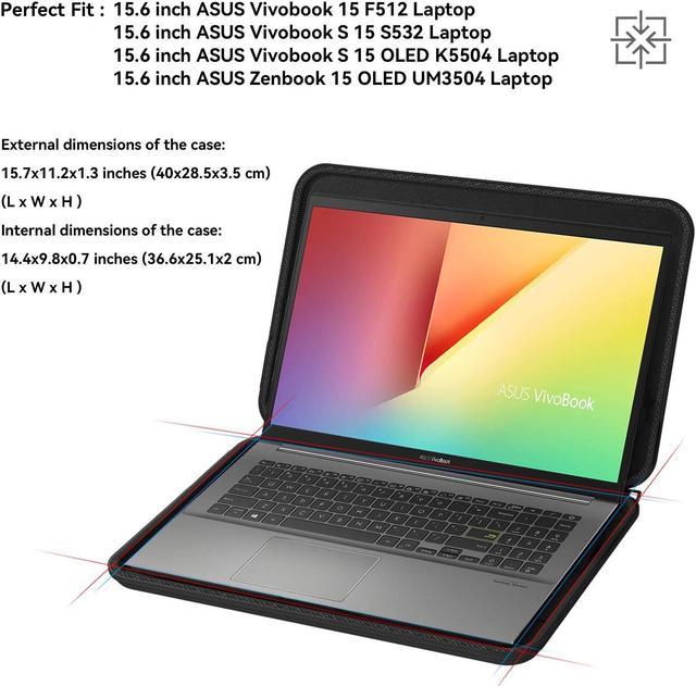 Smatree Hard EVA Protective Sleeve Case Compatible for 15.6 inch ASUS Vivobook 15 F512 S 15 S532 S 15 OLED K5504 Laptop for 15.6 inch ASUS Zenbook 15 OLED UM3504 Laptop Waterproof Sleeve A1600 Newegg....